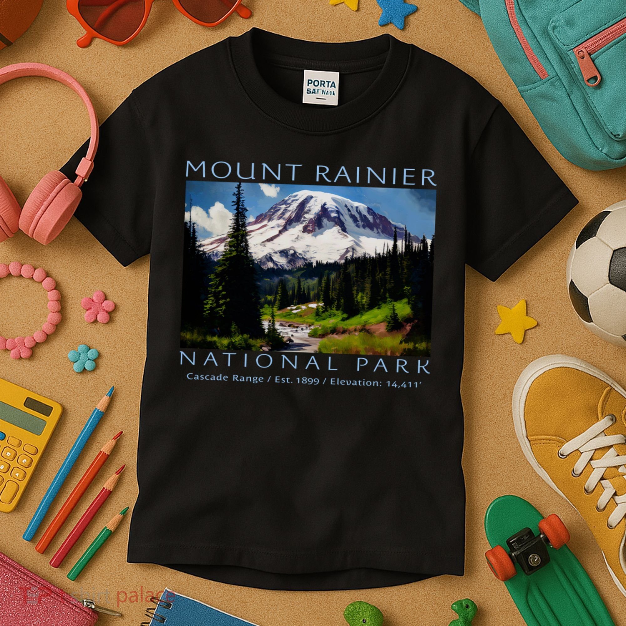 Mount Rainier National Park Kids T-Shirt