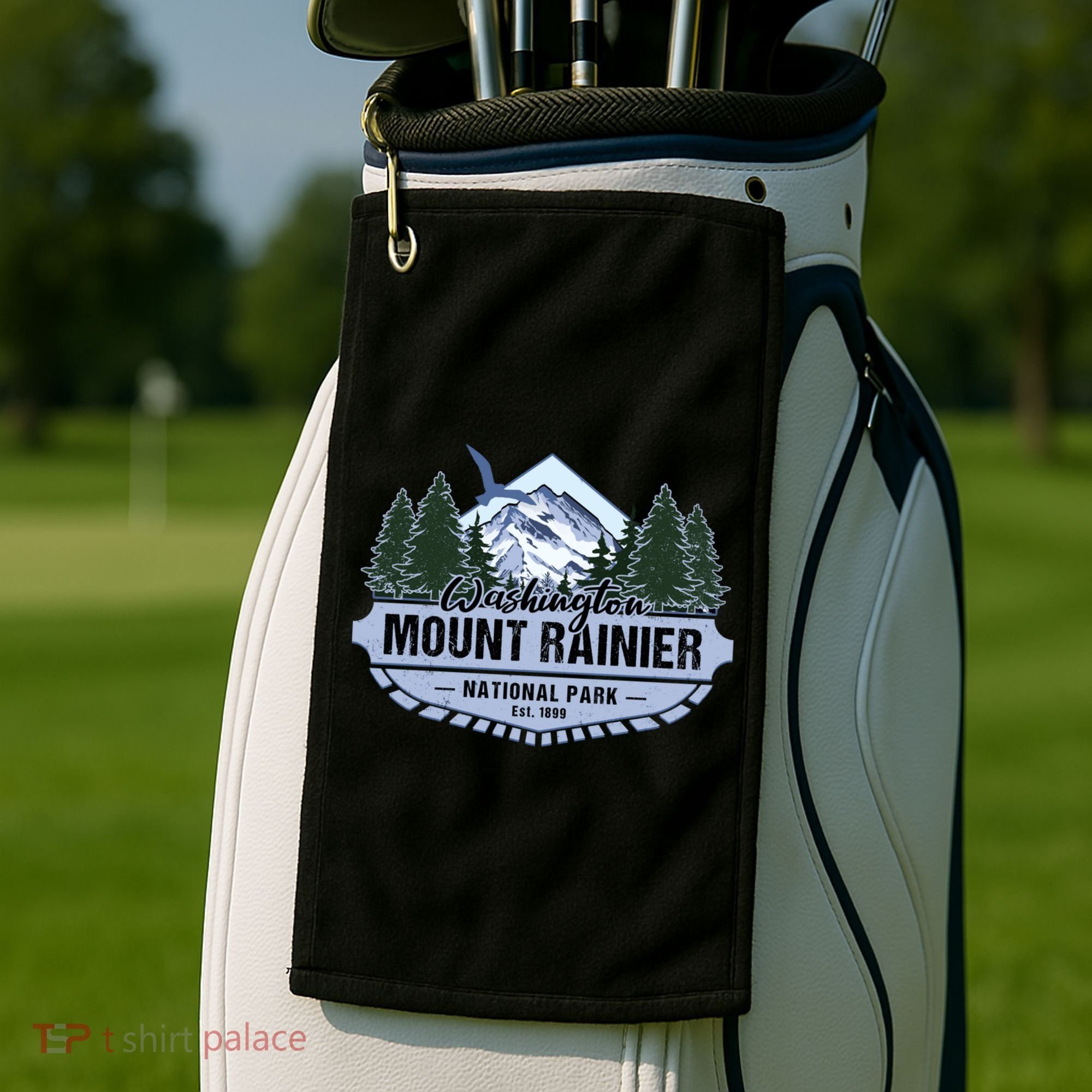Mount Rainier National Park Washington Novelty Souvenir Golf Towel