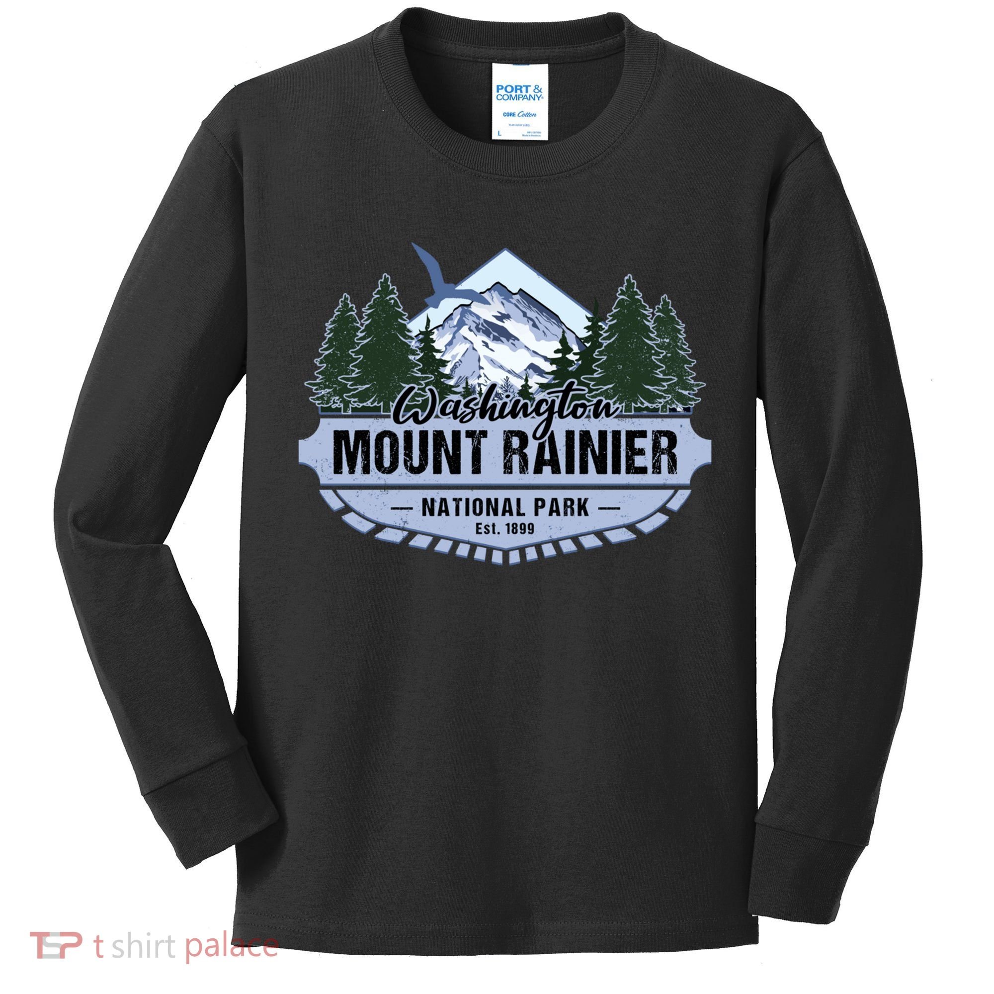 Mount Rainier National Park Washington Novelty Souvenir Kids Long Sleeve Shirt