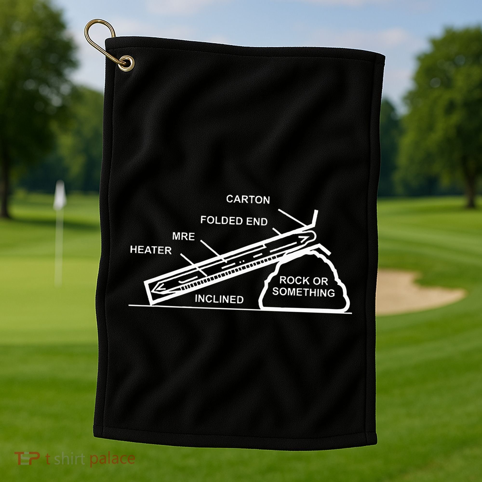 Mre Rock Or Something Military Humor Golf Towel