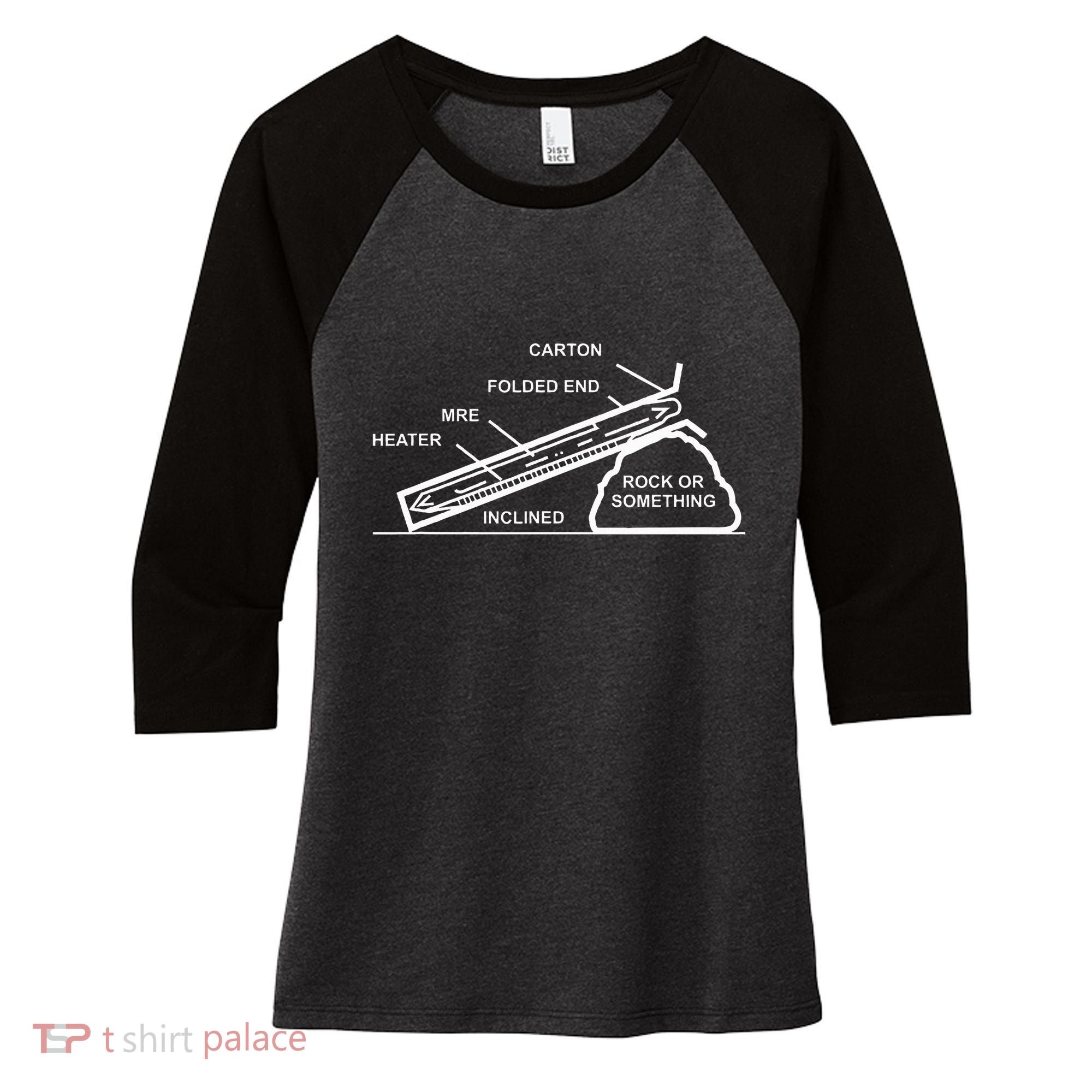 Mre Rock Or Something Military Humor Women's Tri-Blend 3/4-Sleeve Raglan Shirt