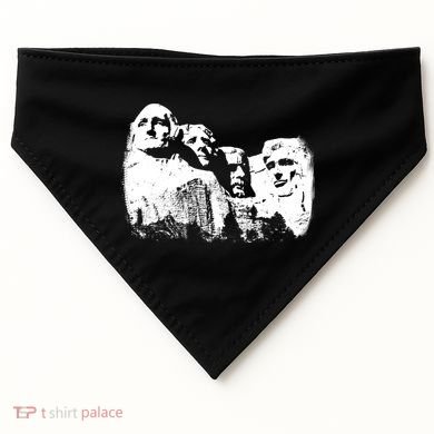 Mount Rushmore Presidents Sculpture Funny Gift USA-Made Doggie Bandana