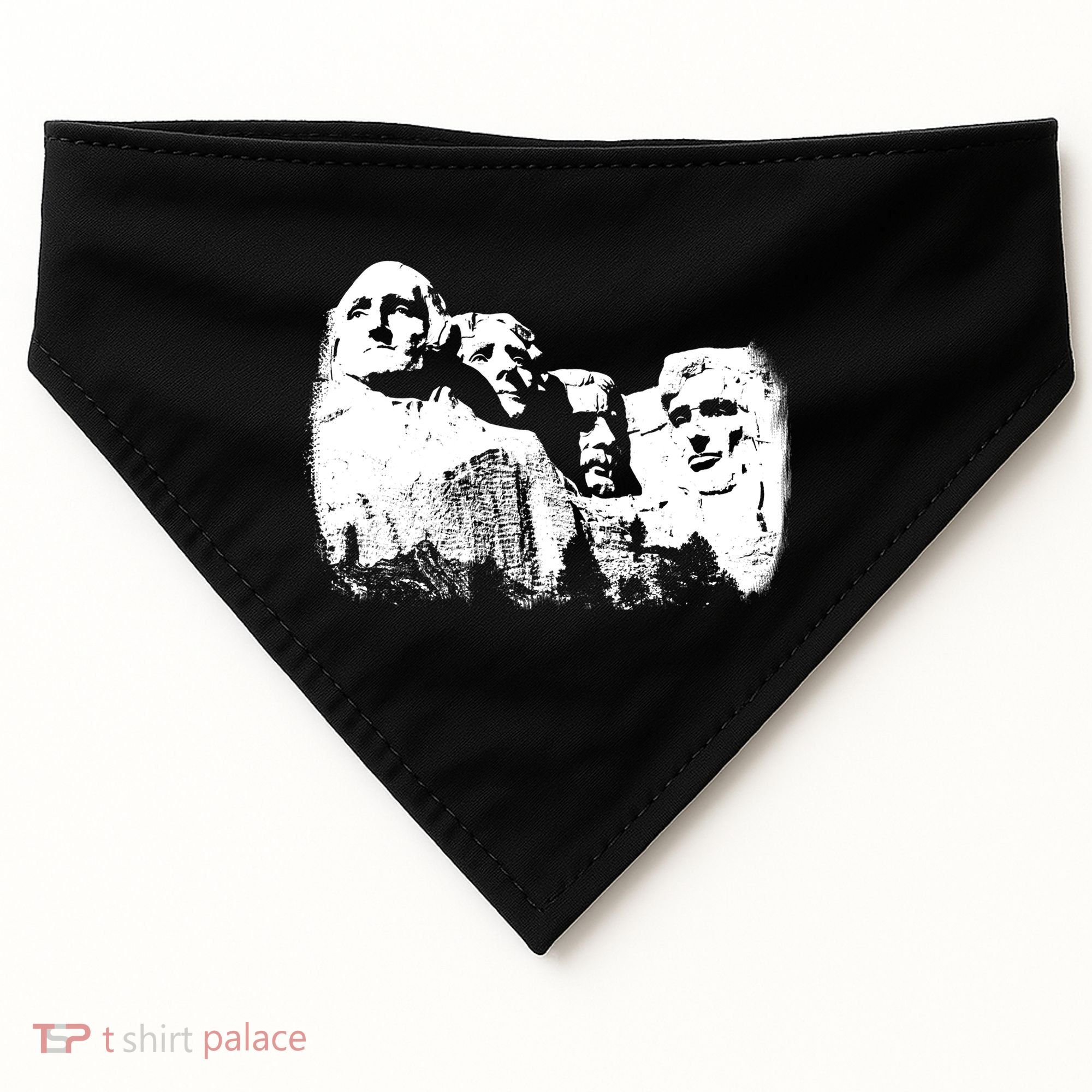 Mount Rushmore Presidents Sculpture Funny Gift USA-Made Doggie Bandana