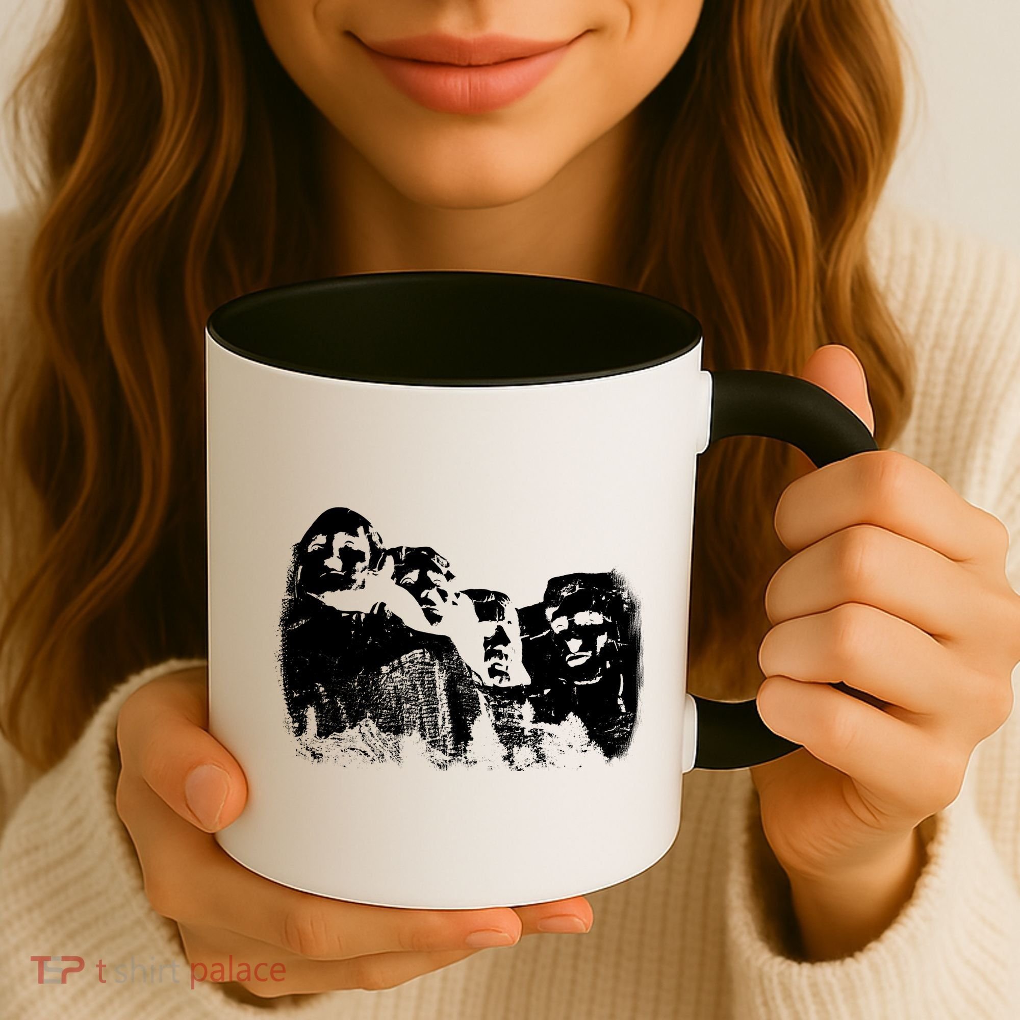 Mount Rushmore Presidents Sculpture Funny Gift Coffee Mug