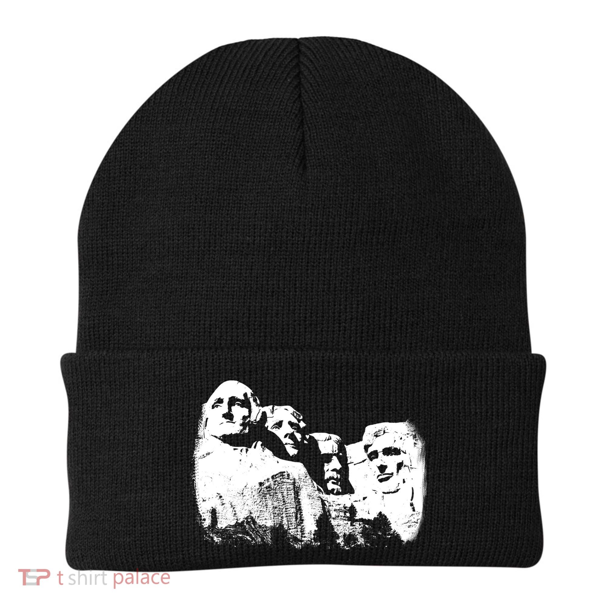 Mount Rushmore Presidents Sculpture Funny Gift Beanie