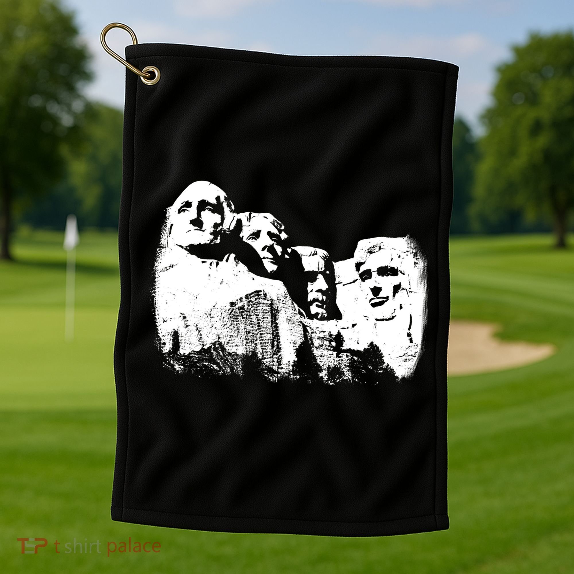 Mount Rushmore Presidents Sculpture Funny Gift Golf Towel
