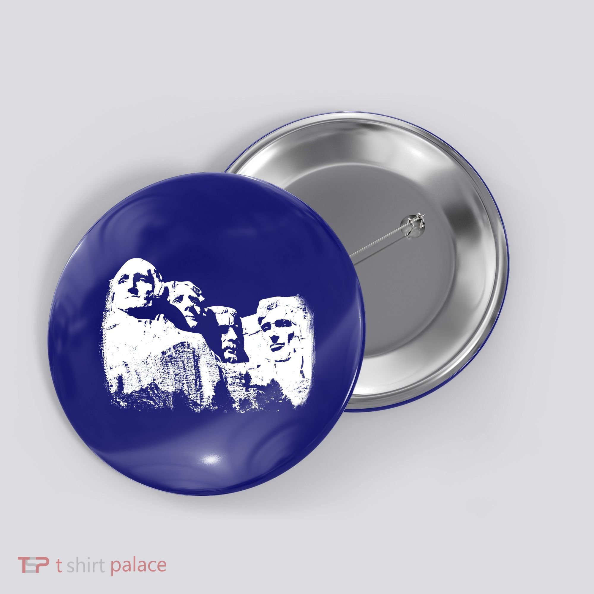 Mount Rushmore Presidents Sculpture Funny Gift Button