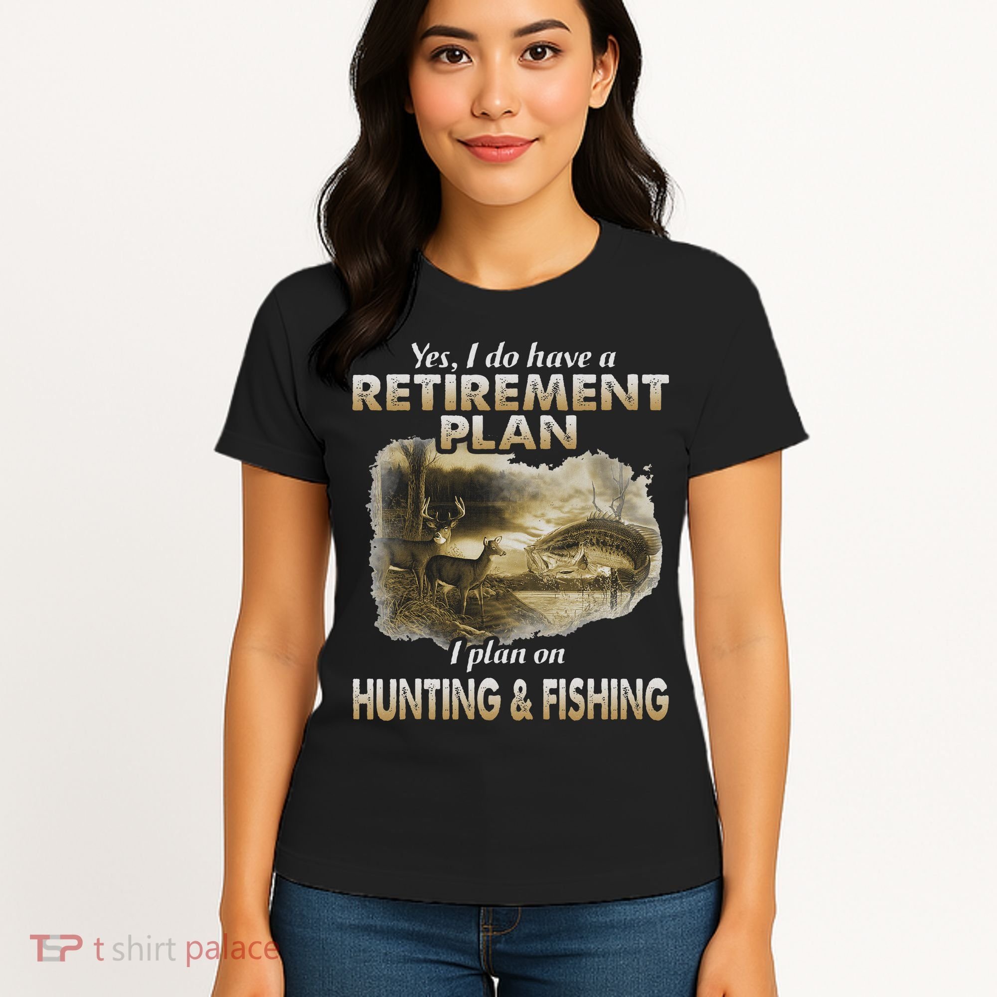 My Retirement Plan Hunting Fishing Hunters Grandpa Fun Gift Women's T-Shirt