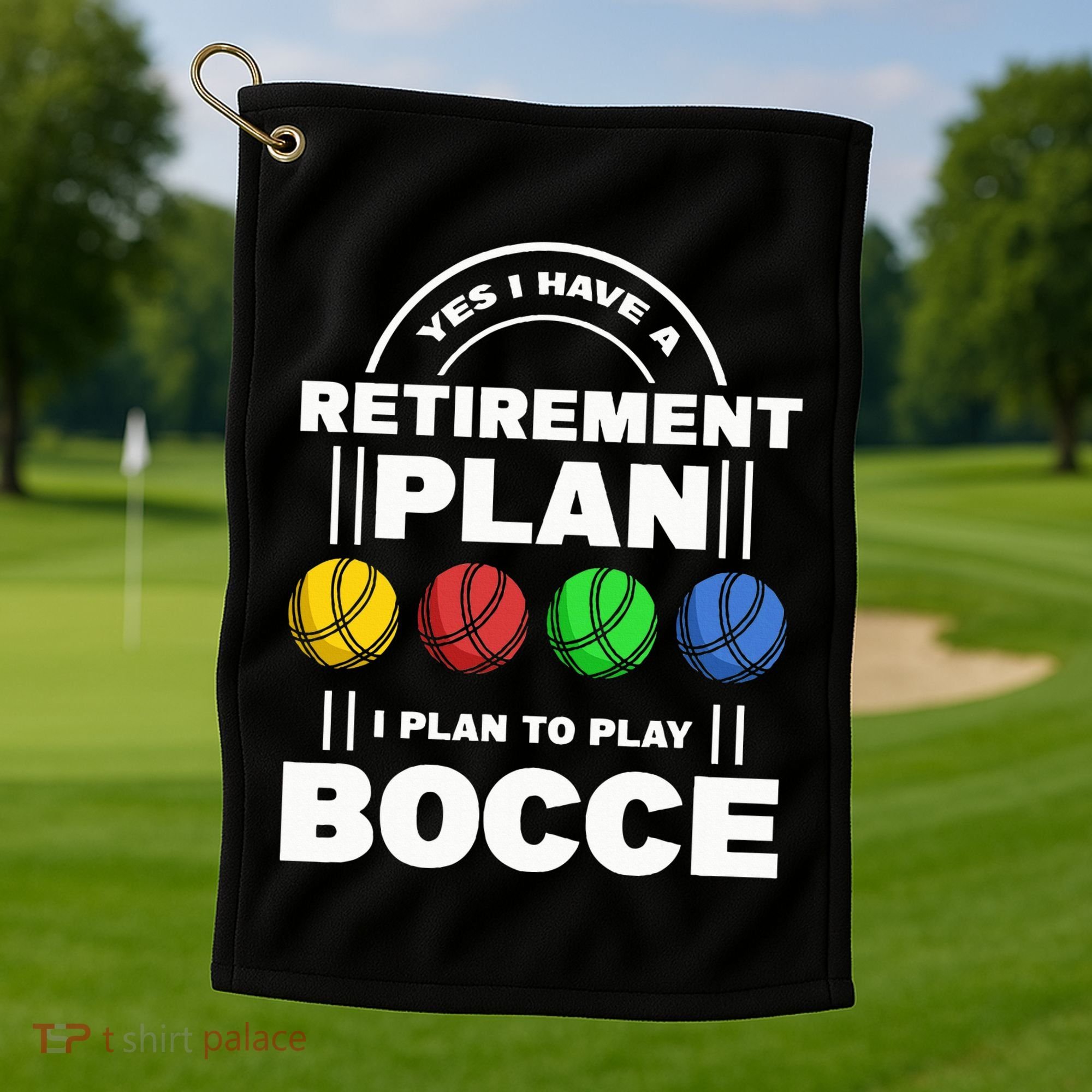 My Retirement Plan Bocce Ball Player Grandpa Bocce Golf Towel