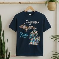 Michigan Rocks Petoskey Stone Hunting Great Lakes State T-Shirt thumb 2