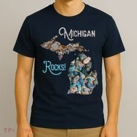Michigan Rocks Petoskey Stone Hunting Great Lakes State T-Shirt thumb 3