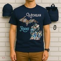 Michigan Rocks Petoskey Stone Hunting Great Lakes State T-Shirt thumb 6