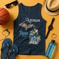Michigan Rocks Petoskey Stone Hunting Great Lakes State Tank Top thumb 4