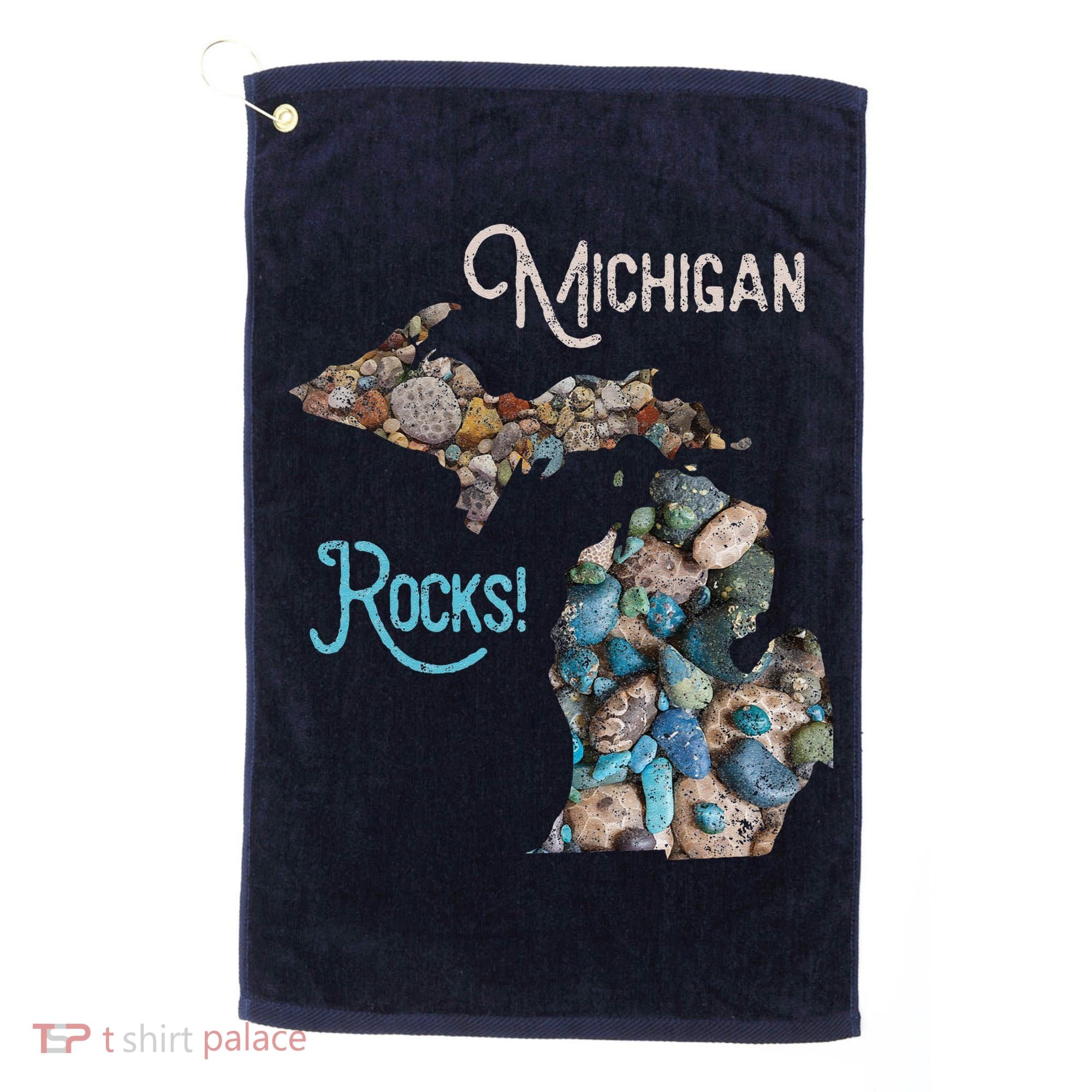 Michigan Rocks Petoskey Stone Hunting Great Lakes State Golf Towel