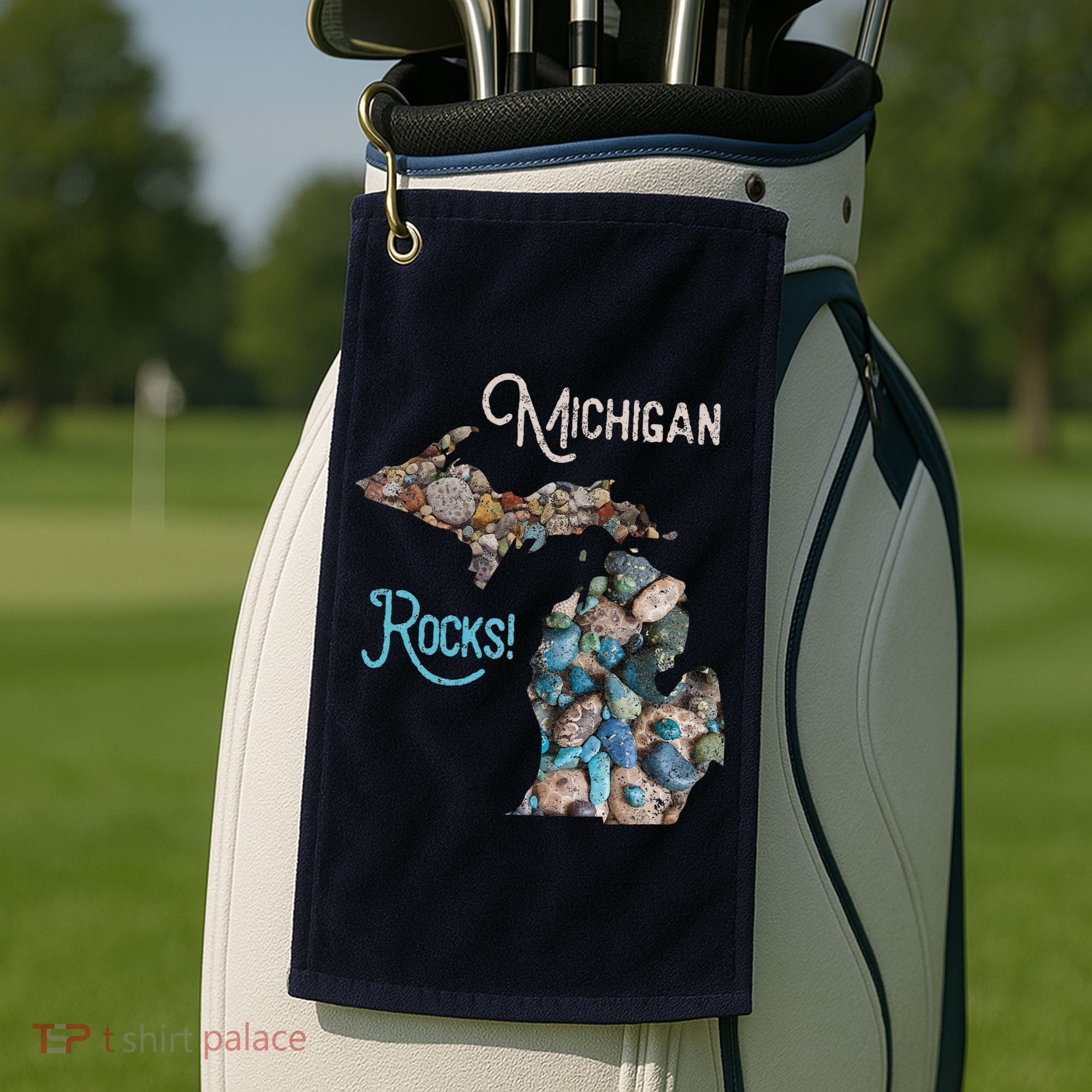Michigan Rocks Petoskey Stone Hunting Great Lakes State Golf Towel