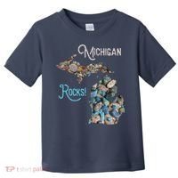 Michigan Rocks Petoskey Stone Hunting Great Lakes State Toddler T-Shirt thumb 0