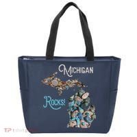 Michigan Rocks Petoskey Stone Hunting Great Lakes State Tote Bag thumb 0