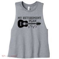 My Retirement Plan Guitar Music Notes Retiree Pension Gift Women's Racerback Cropped Tank thumb 0