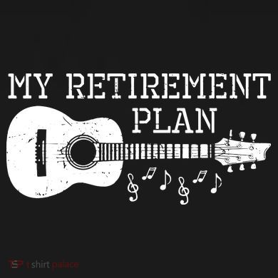 My Retirement Plan Guitar Music Notes Retiree Pension Gift Cropped Pullover Crew