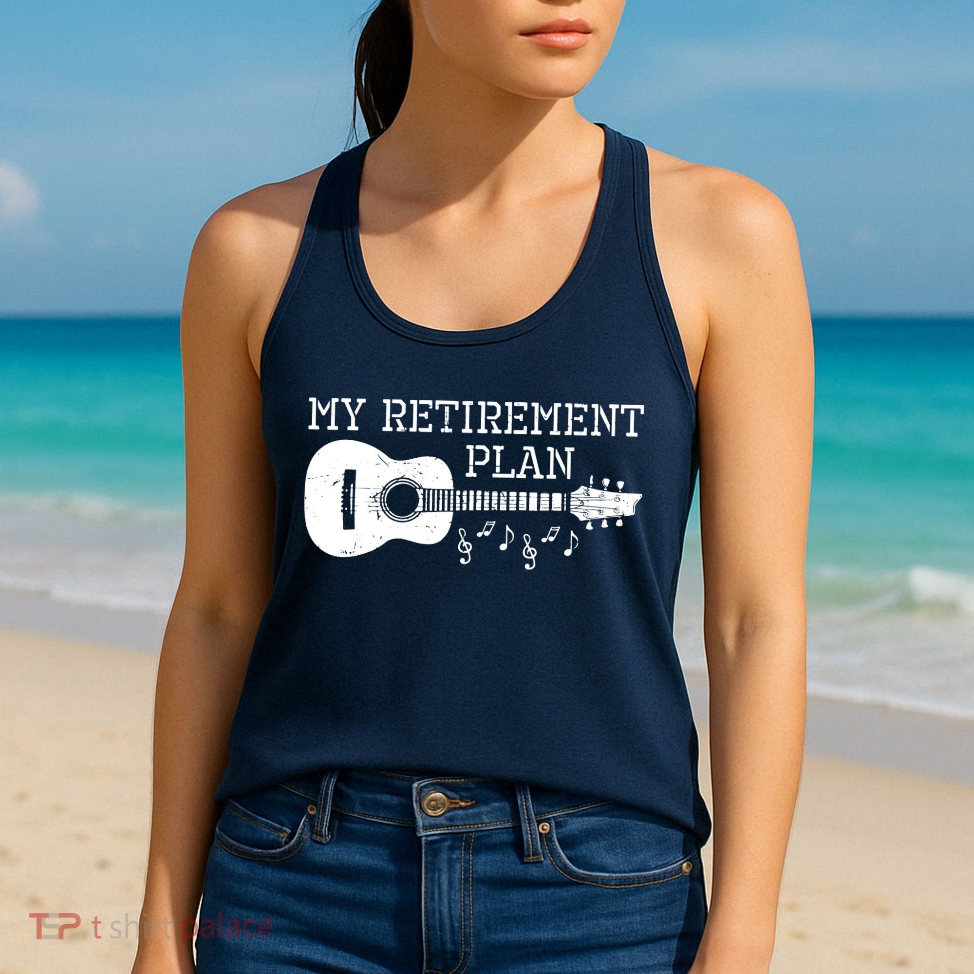 My Retirement Plan Guitar Music Notes Retiree Pension Gift Women's Tank Top