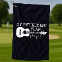 My Retirement Plan Guitar Music Notes Retiree Pension Gift Golf Towel thumb 1