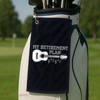 My Retirement Plan Guitar Music Notes Retiree Pension Gift Golf Towel thumb 2