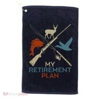 My Retirement Plan Hunting Fishing Hunter Grandfather Golf Towel thumb 0