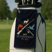 My Retirement Plan Hunting Fishing Hunter Grandfather Golf Towel thumb 2