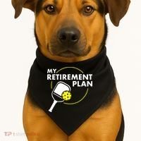 My Retirement Plan Funny Pickleball Slogan USA-Made Doggie Bandana thumb 1