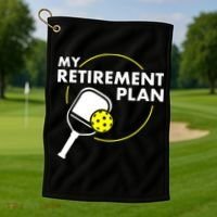 My Retirement Plan Funny Pickleball Slogan Golf Towel thumb 1
