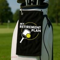 My Retirement Plan Funny Pickleball Slogan Golf Towel thumb 2
