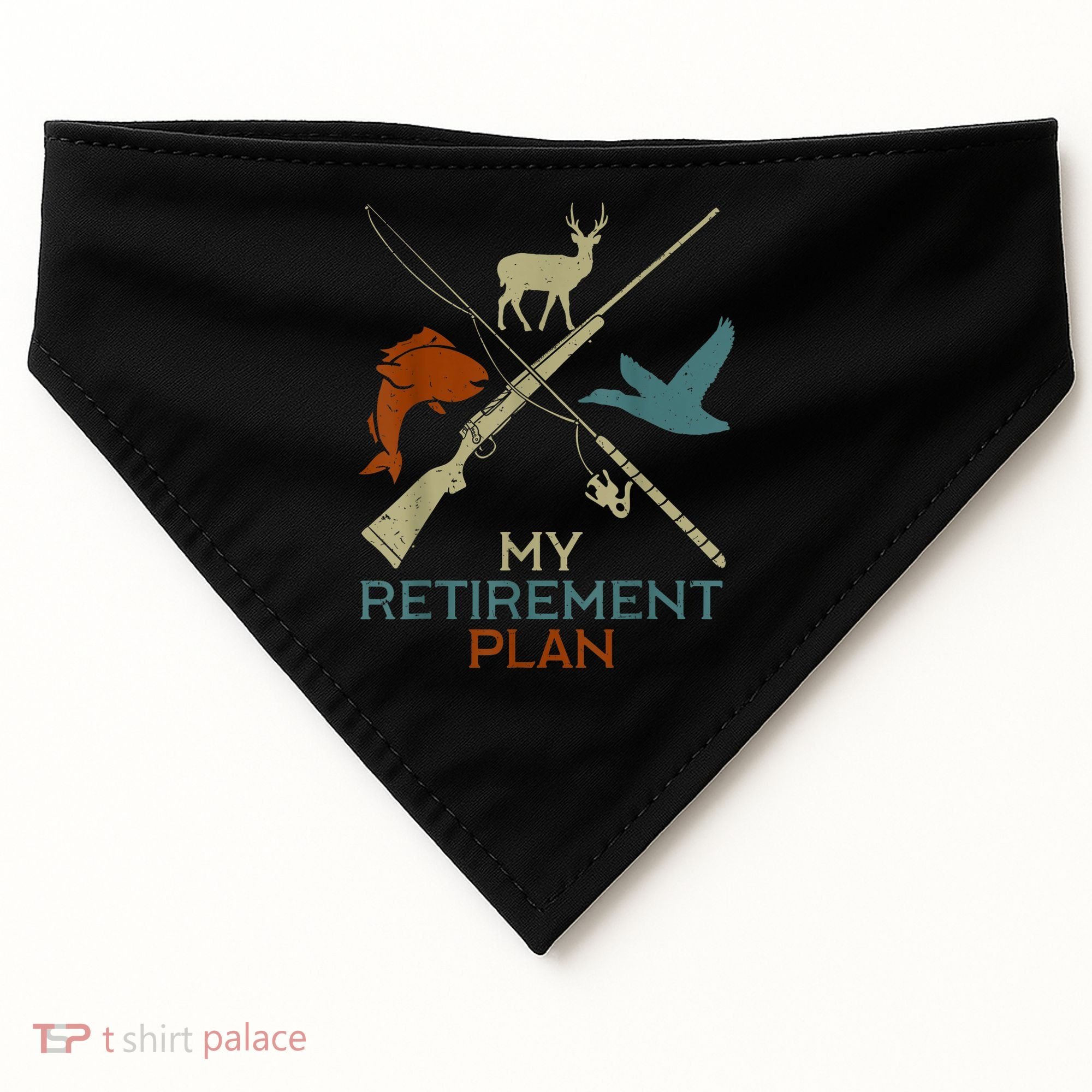My Retirement Plan Hunting Fishing Hunter Grandfather USA-Made Doggie Bandana