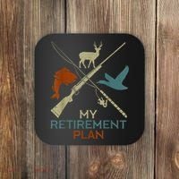My Retirement Plan Hunting Fishing Hunter Grandfather Coaster thumb 0