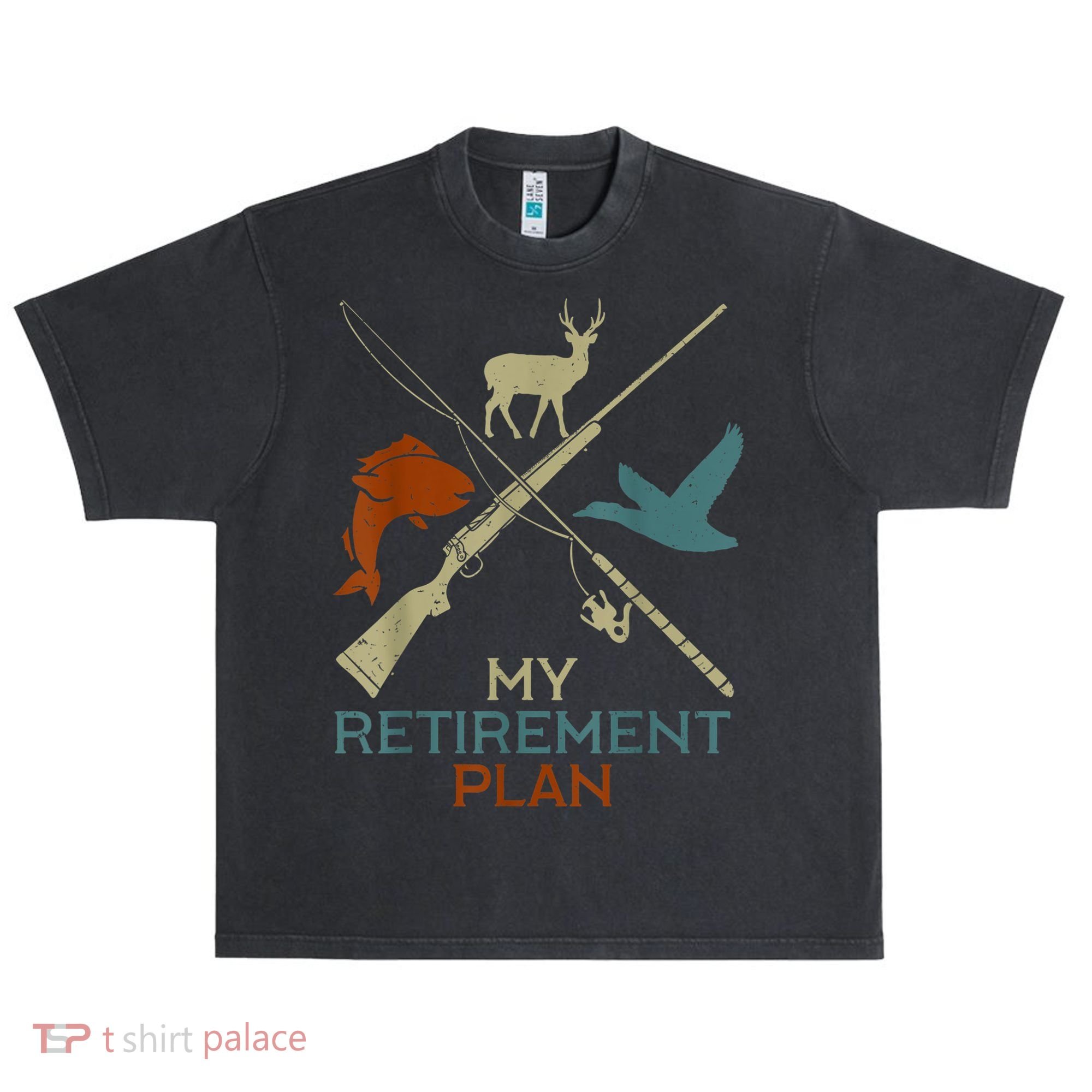 My Retirement Plan Hunting Fishing Hunter Grandfather Urban Oversized Heavyweight T-Shirt