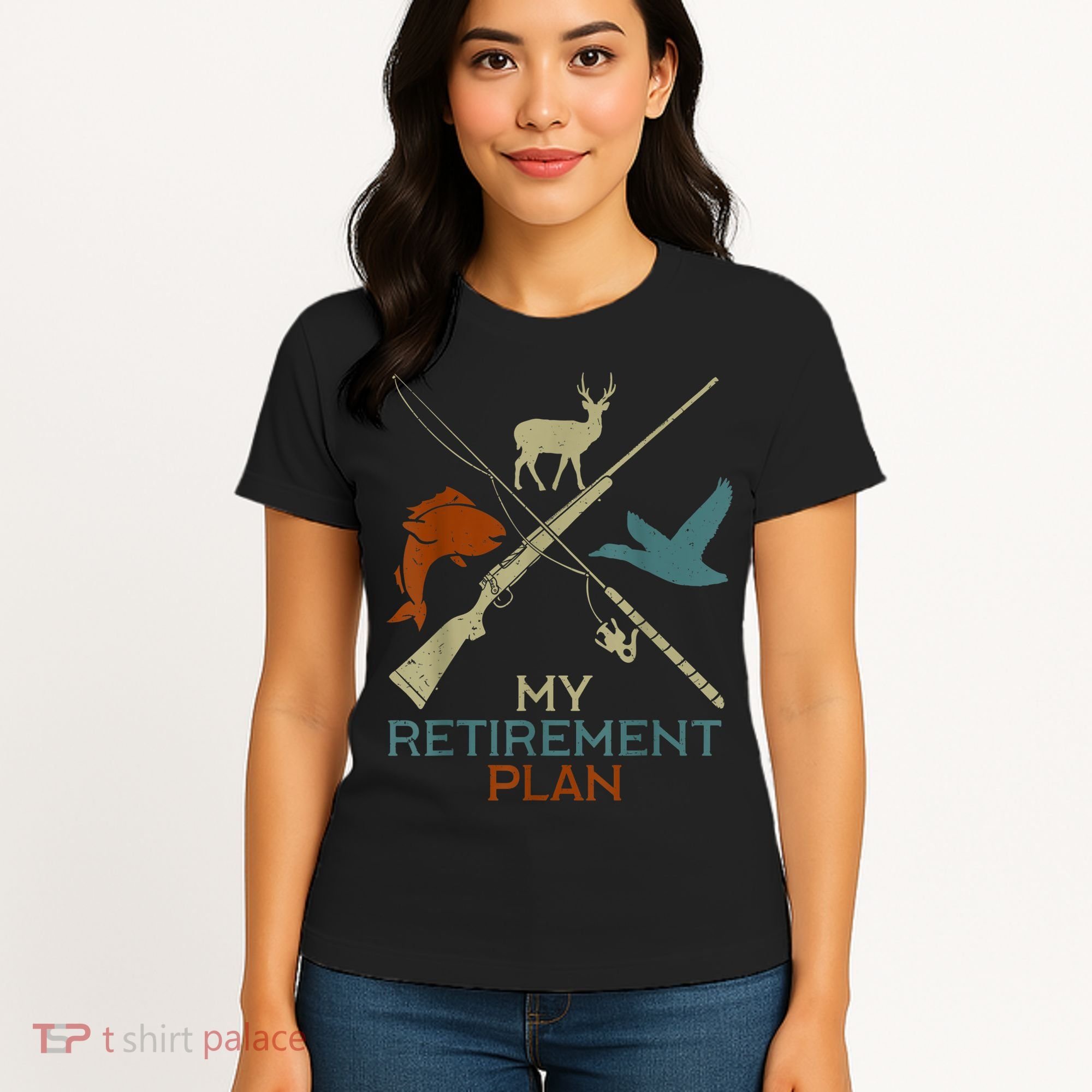 My Retirement Plan Hunting Fishing Hunter Grandfather Women's T-Shirt