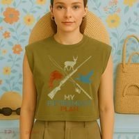 My Retirement Plan Hunting Fishing Hunter Grandfather Garment-Dyed Women's Muscle Tee thumb 4