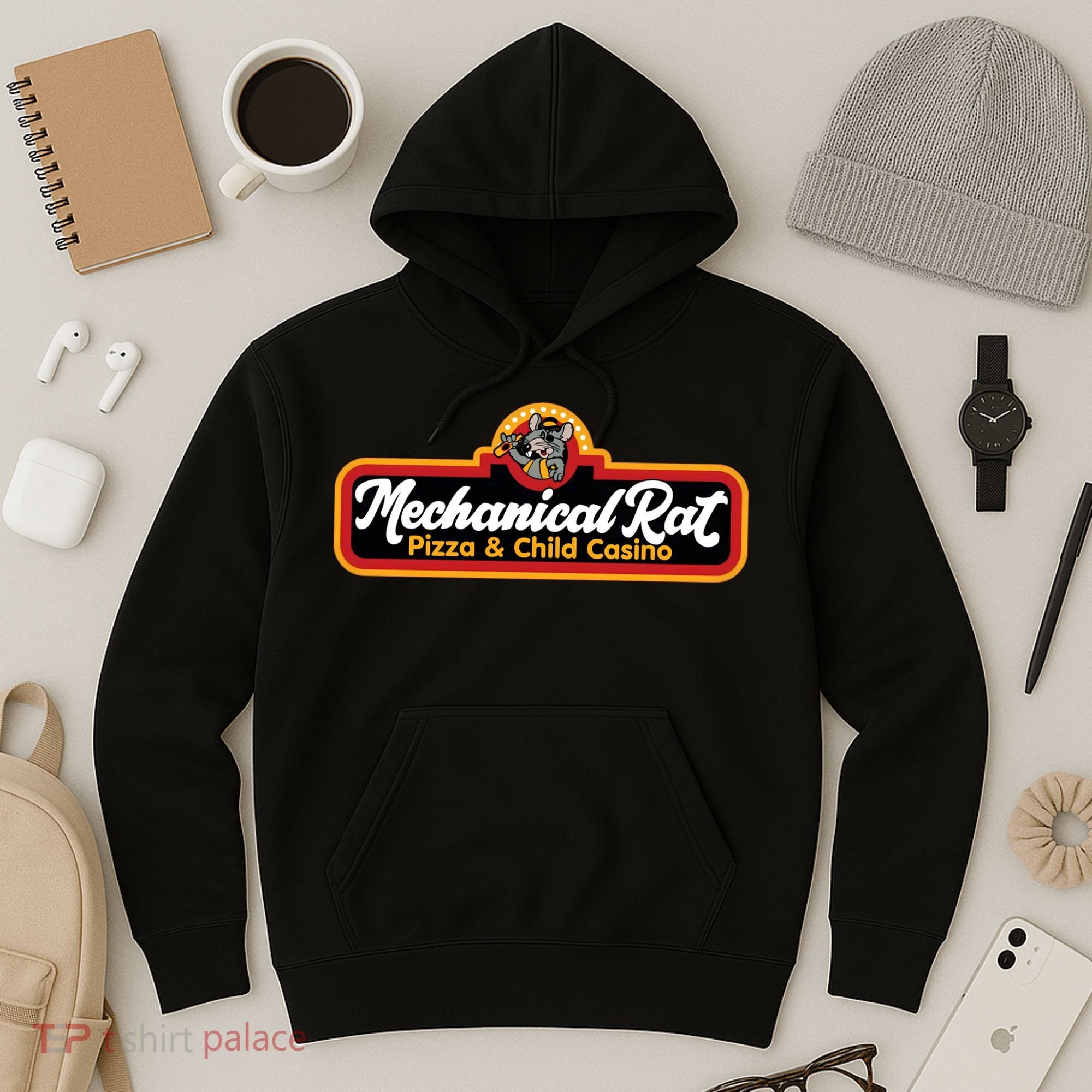 Mechanical Rat Pizza & Child Casino Hoodie
