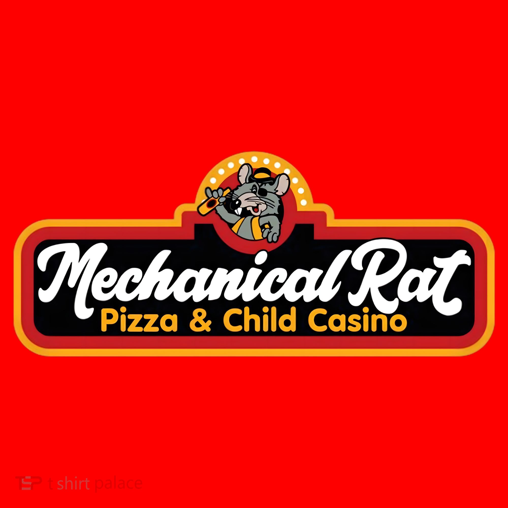 Mechanical Rat Pizza & Child Casino Santa Hat