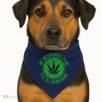 My Retirement Plan Cannabis Weed Marijuana Gardening 2024 USA-Made Doggie Bandana thumb 1