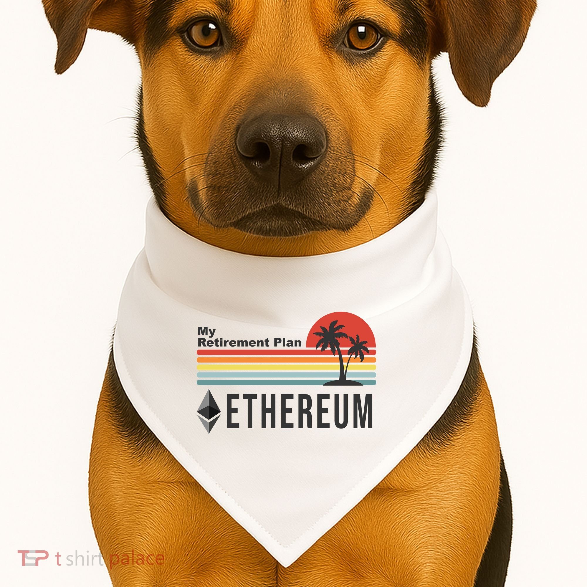 My Retirement Plan Ethereum Sunset USA-Made Doggie Bandana