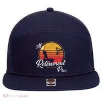 My Retirement Plan - Fishing 7 Panel Mesh Trucker Snapback Hat thumb 0