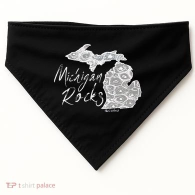 MICHIGAN ROCKS PETOSKEY STONE USA-Made Doggie Bandana