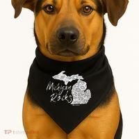 MICHIGAN ROCKS PETOSKEY STONE USA-Made Doggie Bandana thumb 1