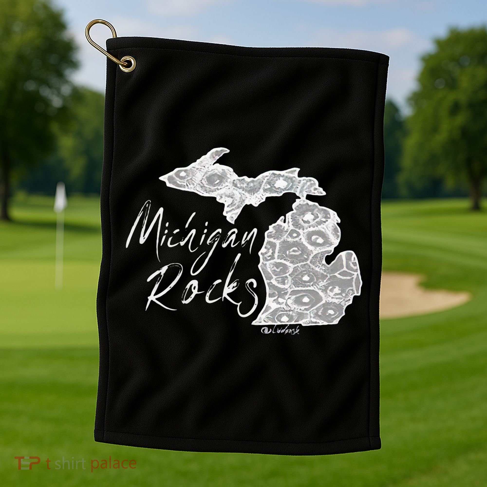 MICHIGAN ROCKS PETOSKEY STONE Golf Towel