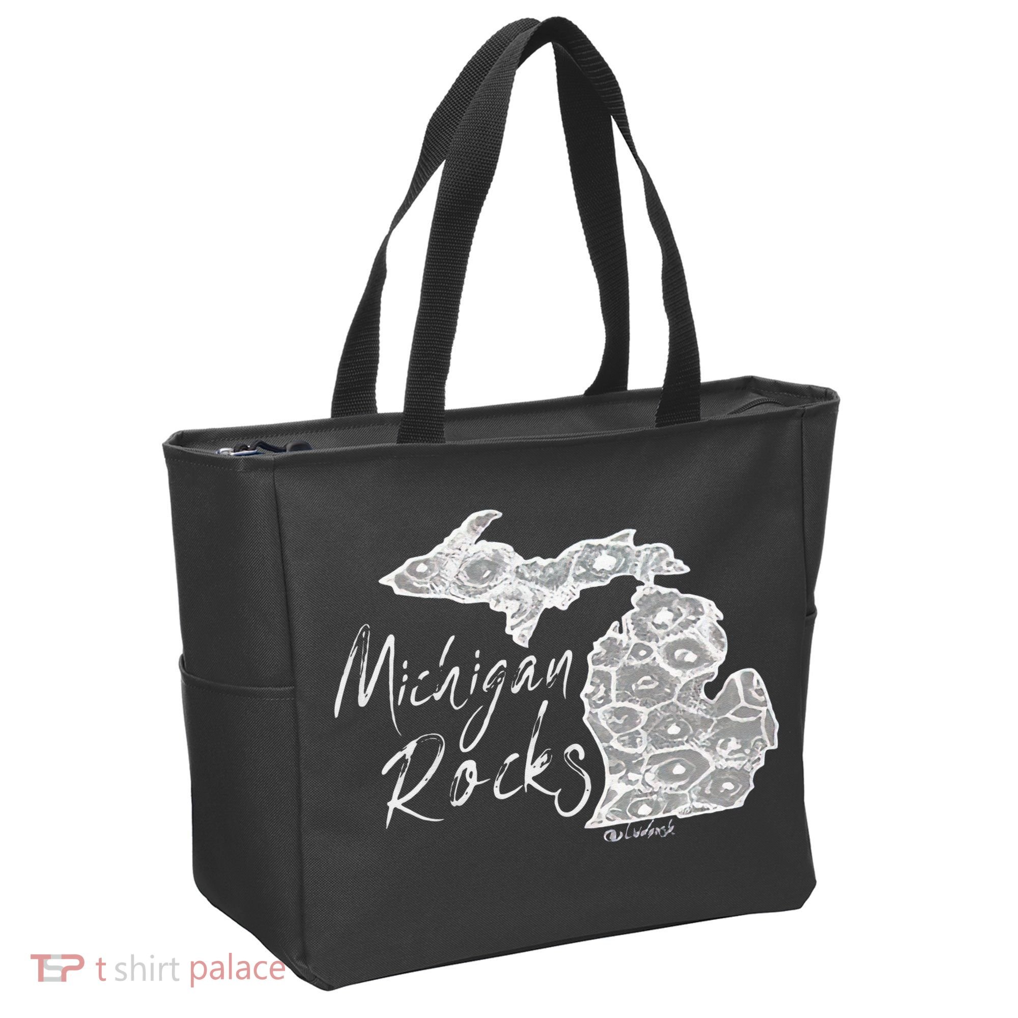 MICHIGAN ROCKS PETOSKEY STONE Tote Bag