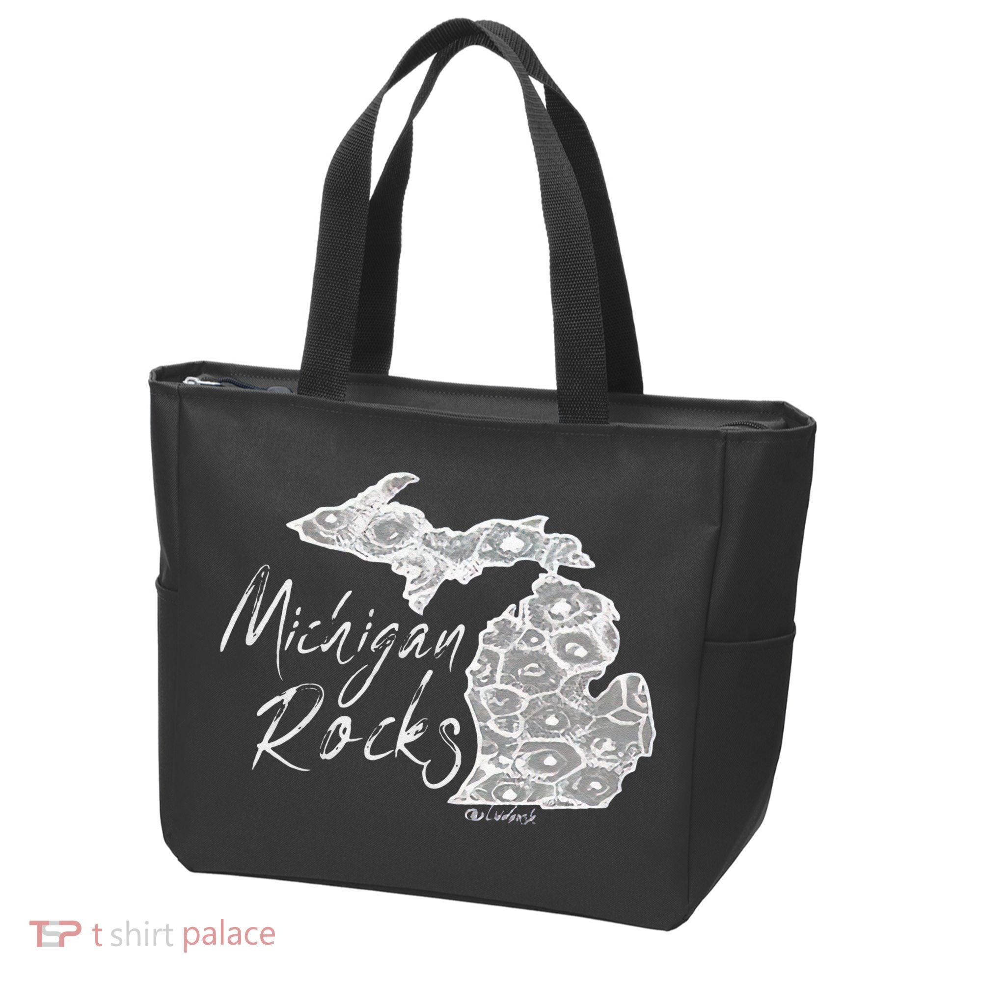 MICHIGAN ROCKS PETOSKEY STONE Tote Bag
