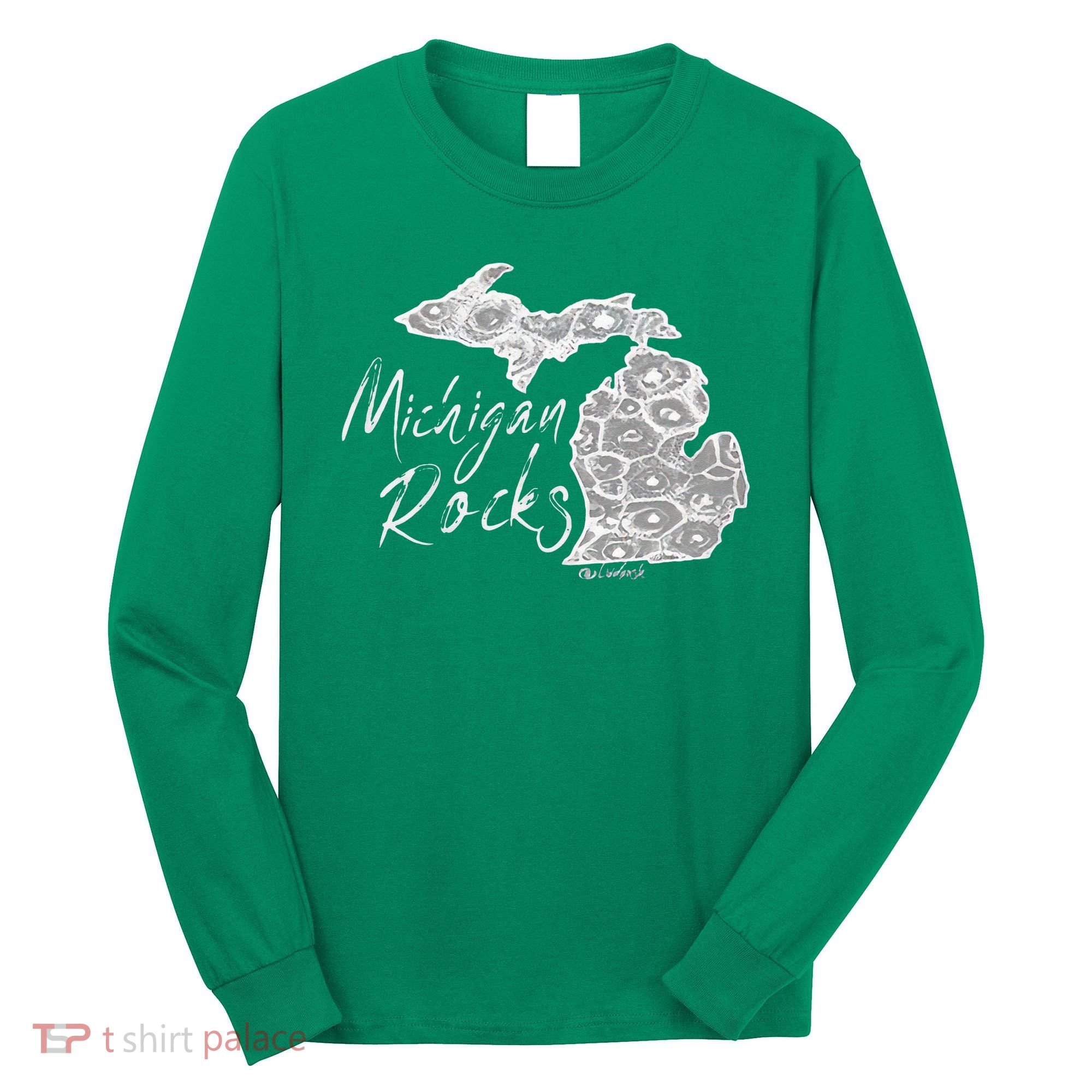 MICHIGAN ROCKS PETOSKEY STONE Long Sleeve Shirt
