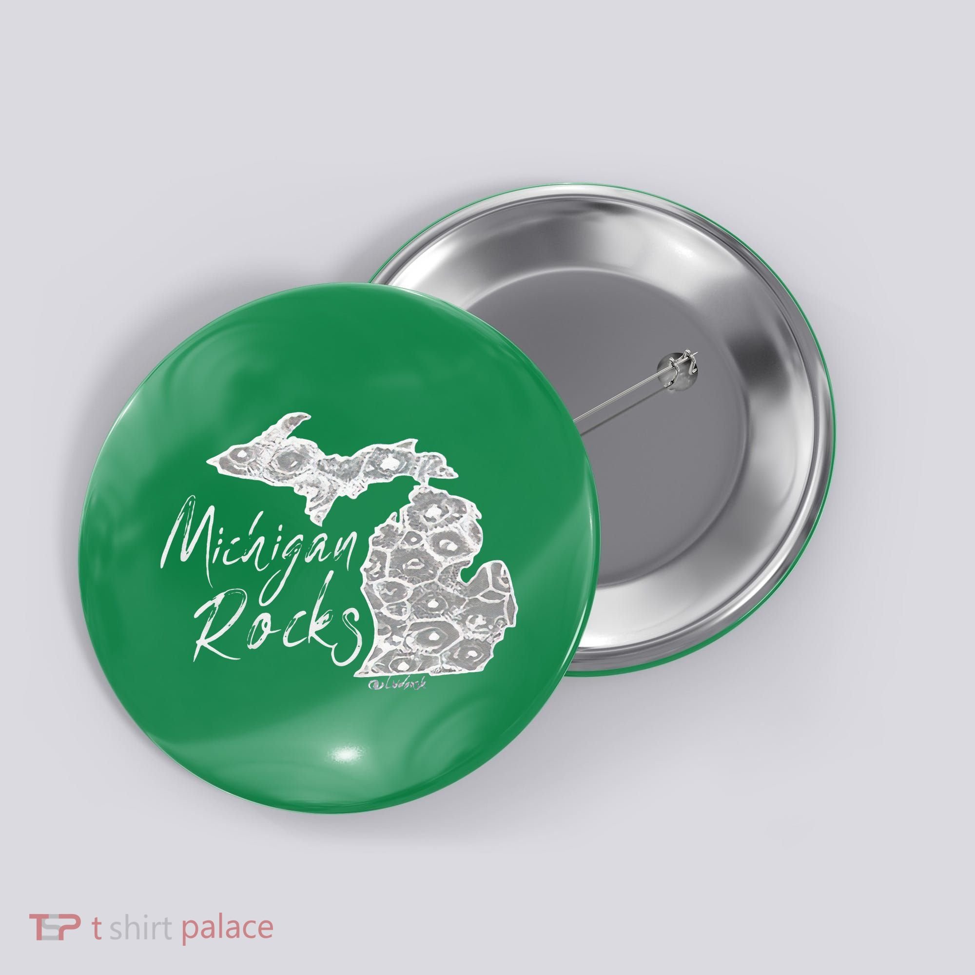 MICHIGAN ROCKS PETOSKEY STONE Button