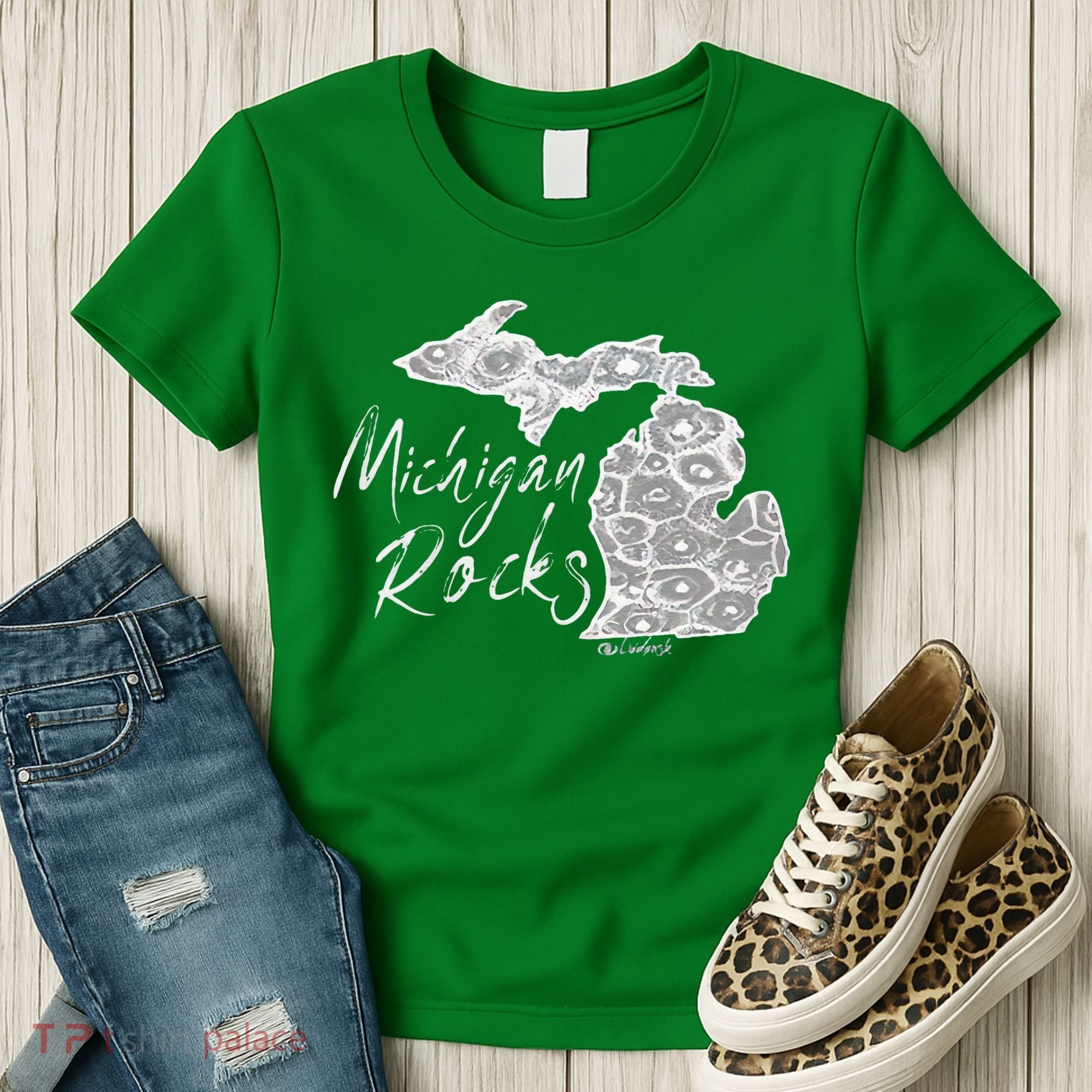 MICHIGAN ROCKS PETOSKEY STONE Women's T-Shirt