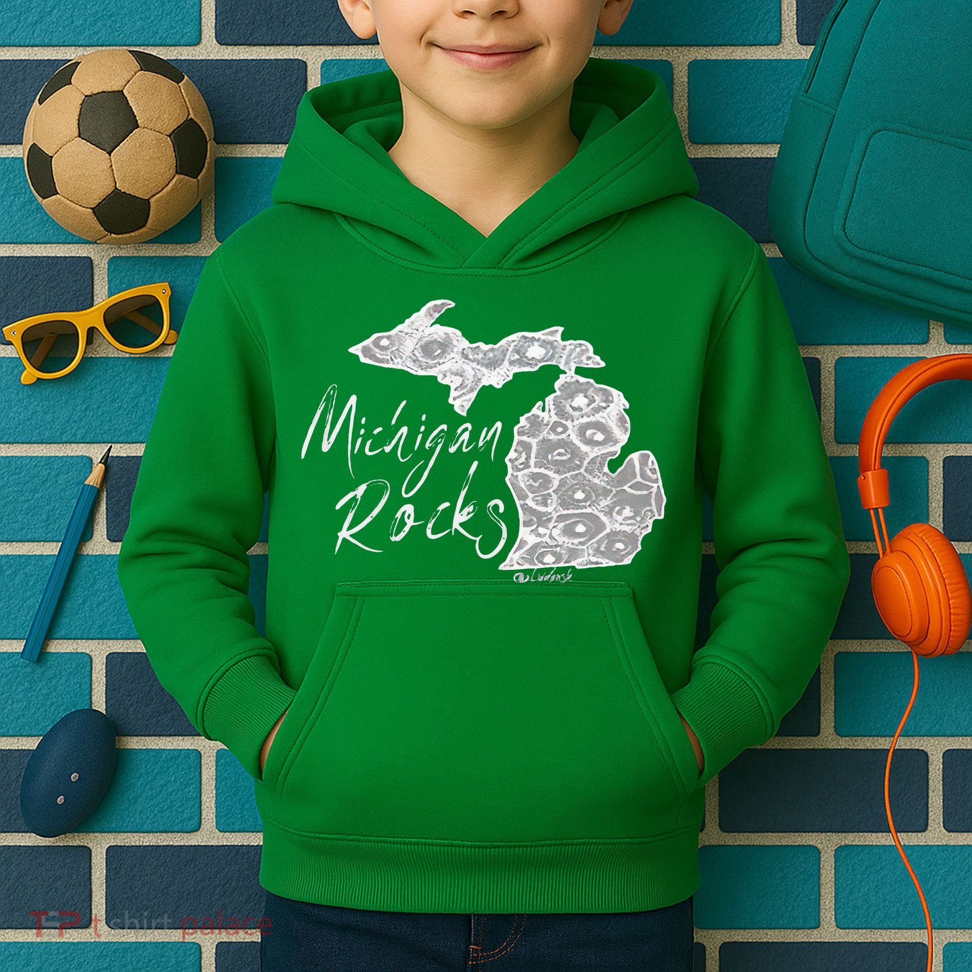 MICHIGAN ROCKS PETOSKEY STONE Kids Hoodie